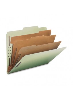 Letter - 8.50" Width x 11" Sheet Size - 3" ExpansionProng K Style Fastener - 2", 1" Fastener Capacity for Divider - 2/5 Tab Cut - 3 Dividers - 25 pt. Folder Thickness - Pressboard - Gray/Green - Recycled - 10 / Box - nat01058